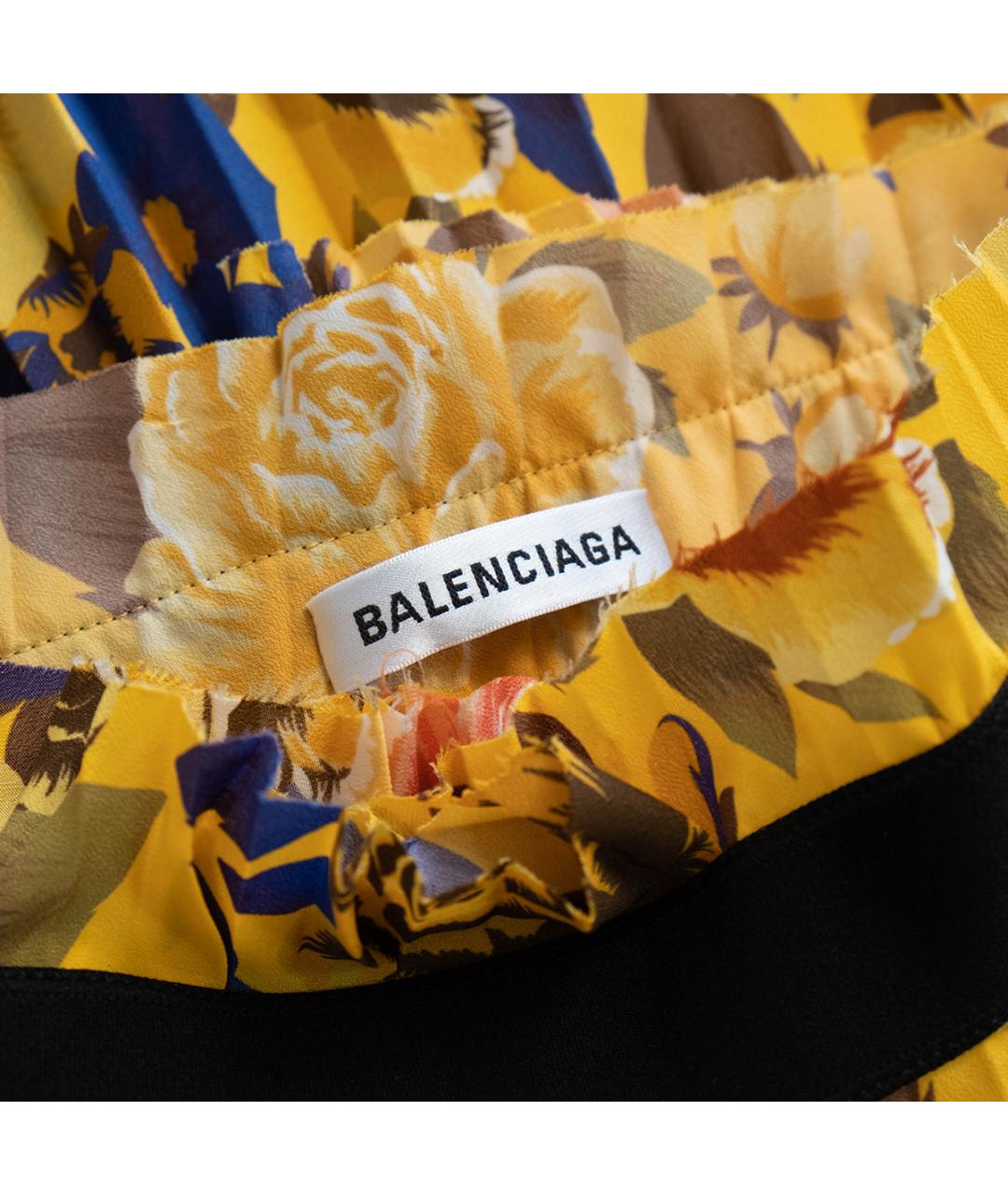 BALENCIAGA Желтая полиэстеровая юбка миди, фото 3