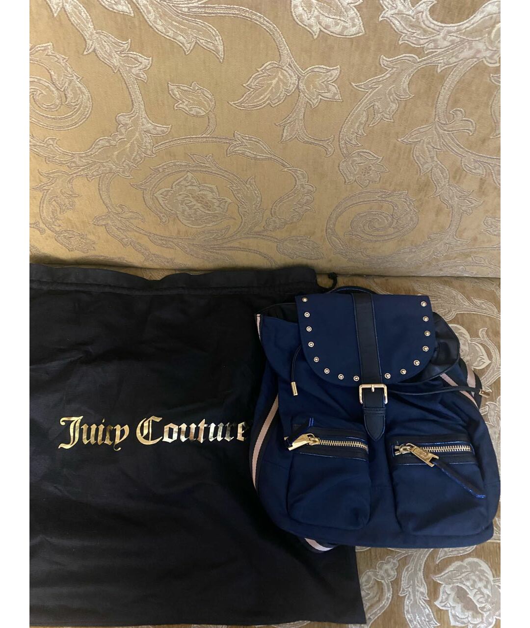 JUICY COUTURE Темно-синий тканевый рюкзак, фото 2