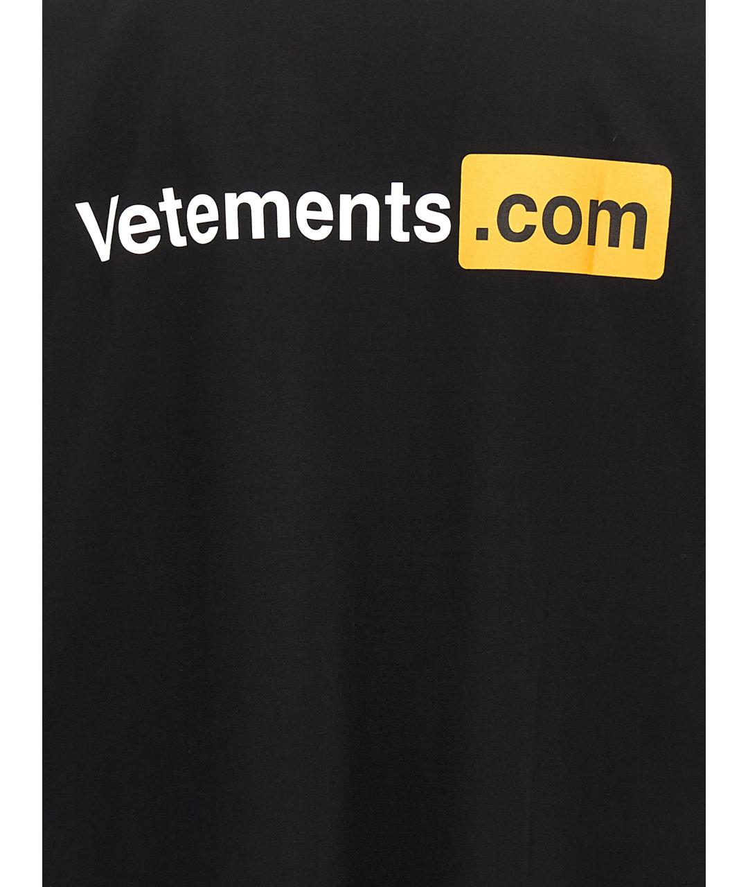 VETEMENTS Черная хлопковая футболка, фото 4