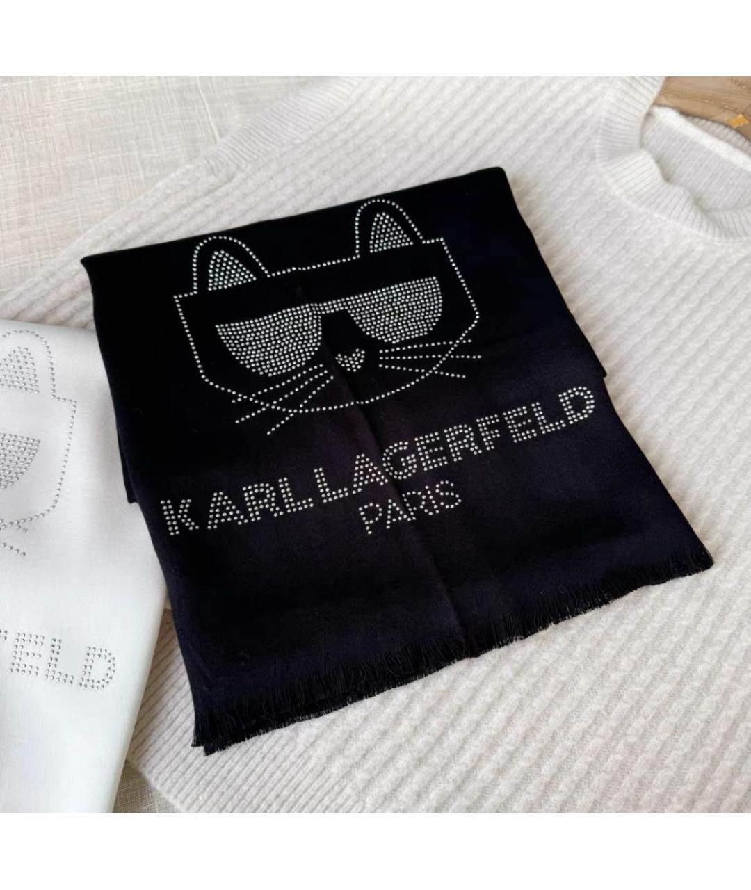 KARL LAGERFELD Черный шарф, фото 3