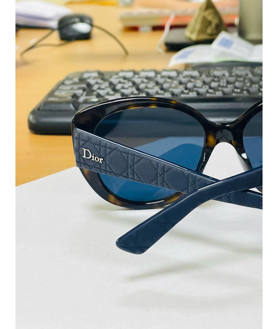 CHRISTIAN DIOR Коричневые пластиковые солнцезащитные очки, фото 7