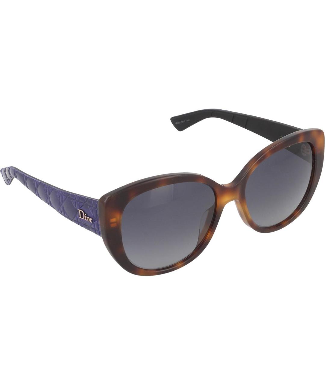 CHRISTIAN DIOR Коричневые пластиковые солнцезащитные очки, фото 6