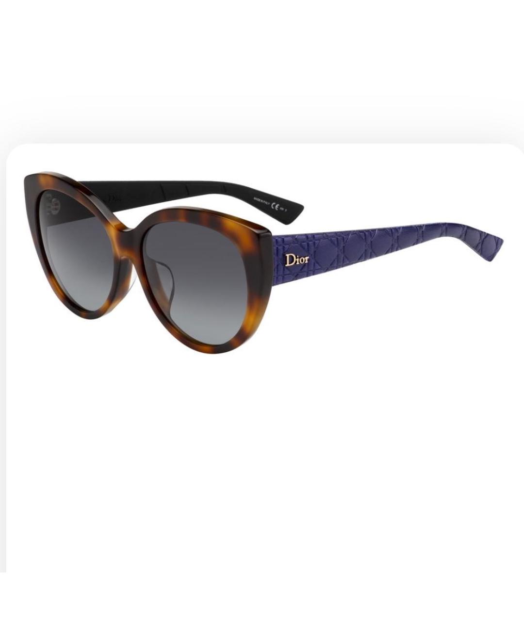 CHRISTIAN DIOR Коричневые пластиковые солнцезащитные очки, фото 4