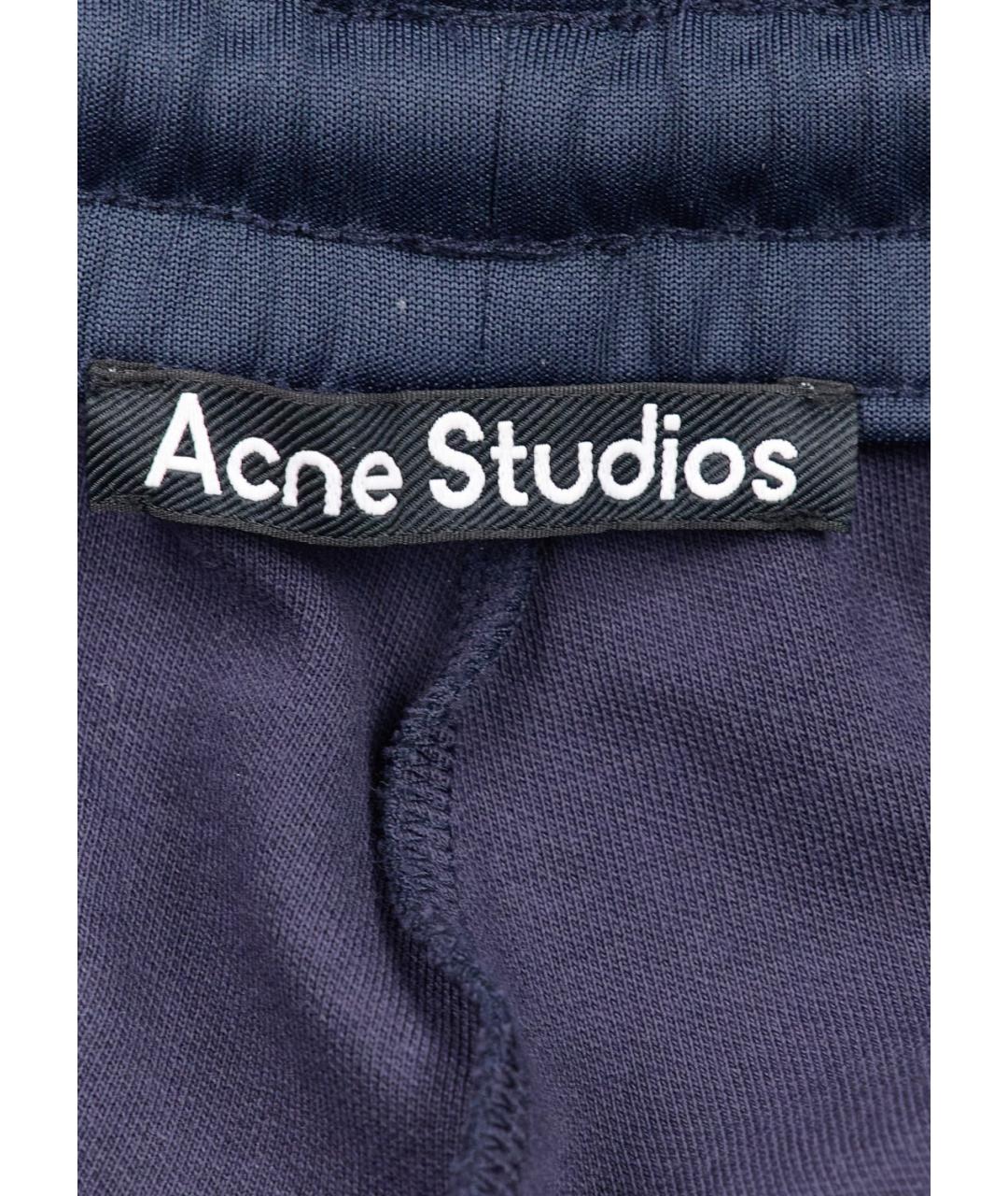 ACNE STUDIOS Синие полиэстеровые повседневные брюки, фото 3