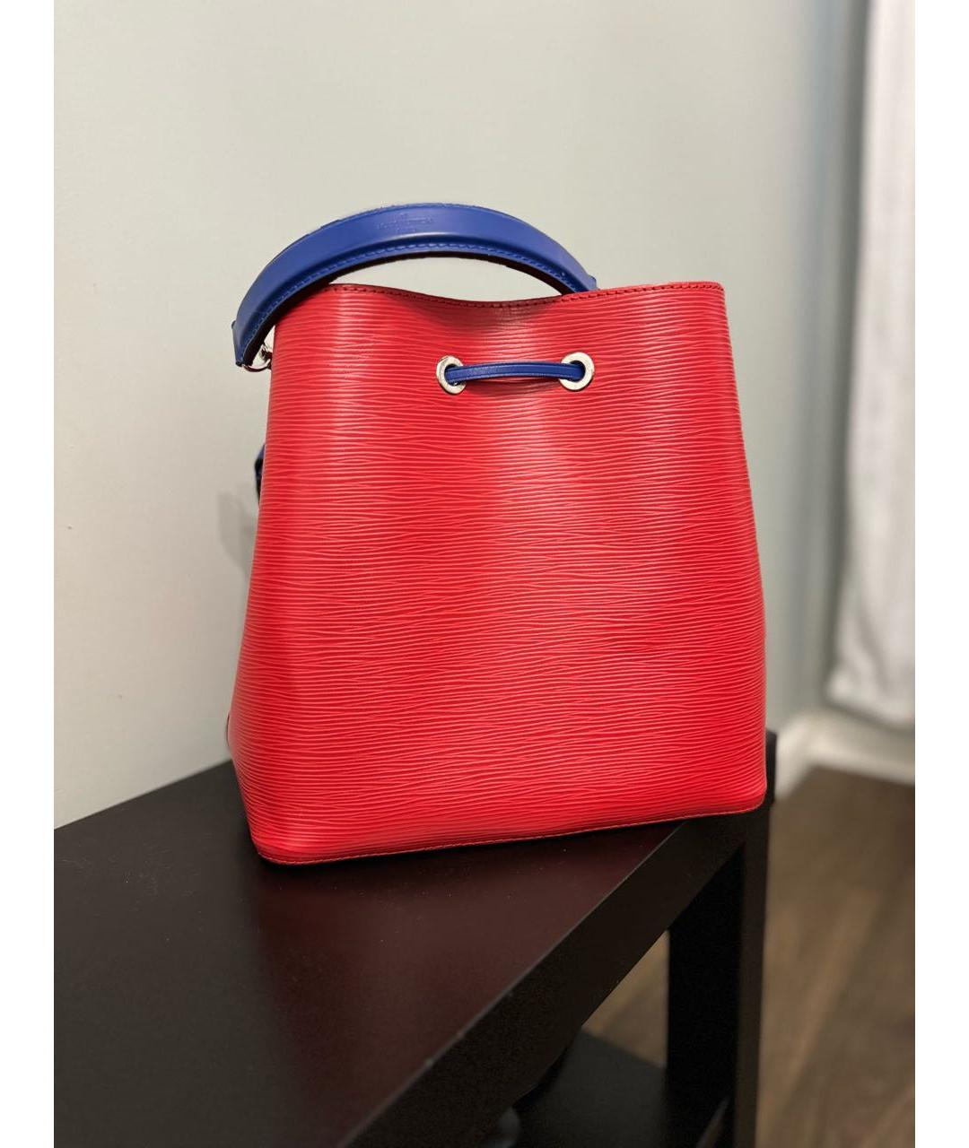 LOUIS VUITTON Красная кожаная сумка тоут, фото 3