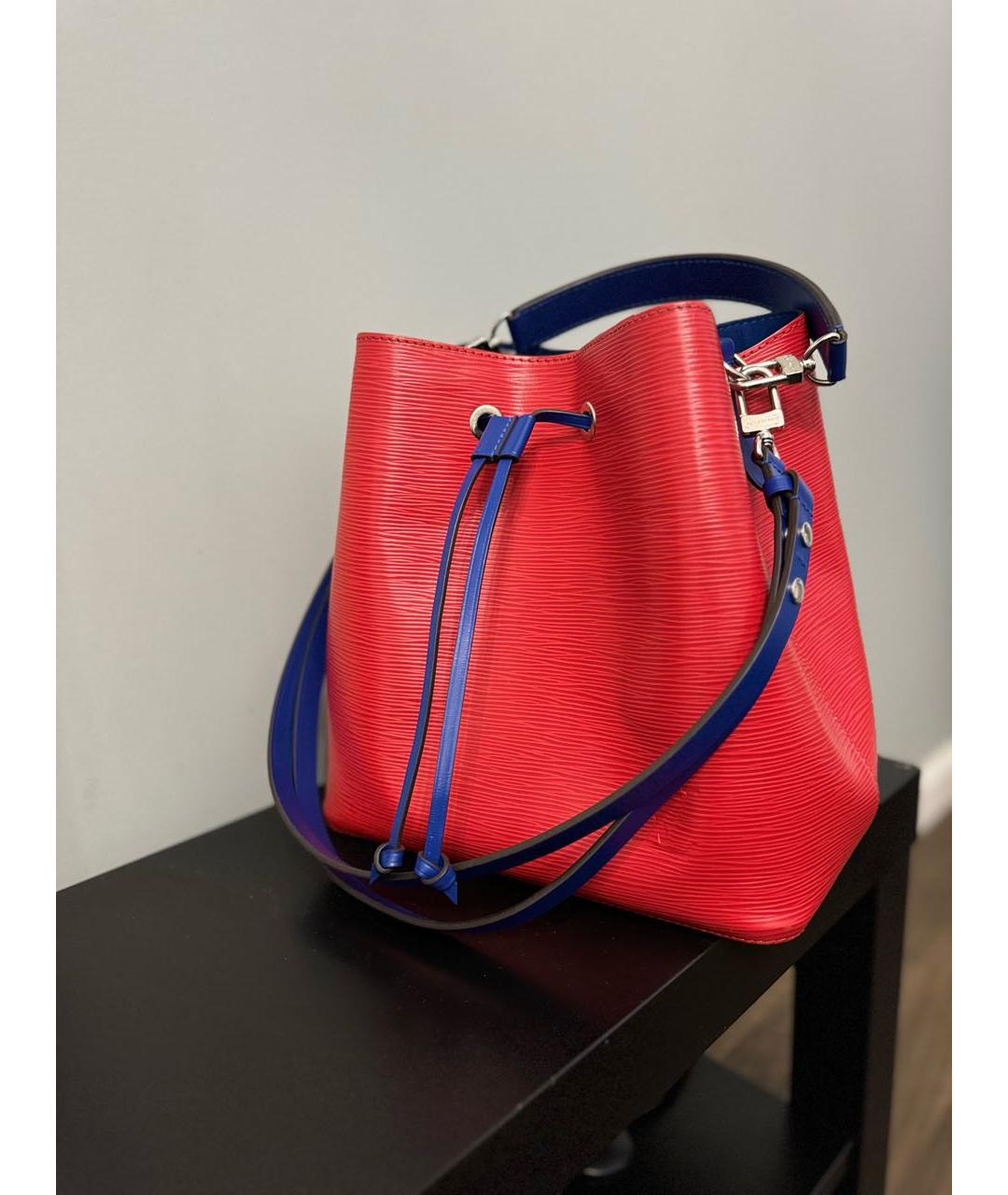 LOUIS VUITTON Красная кожаная сумка тоут, фото 2