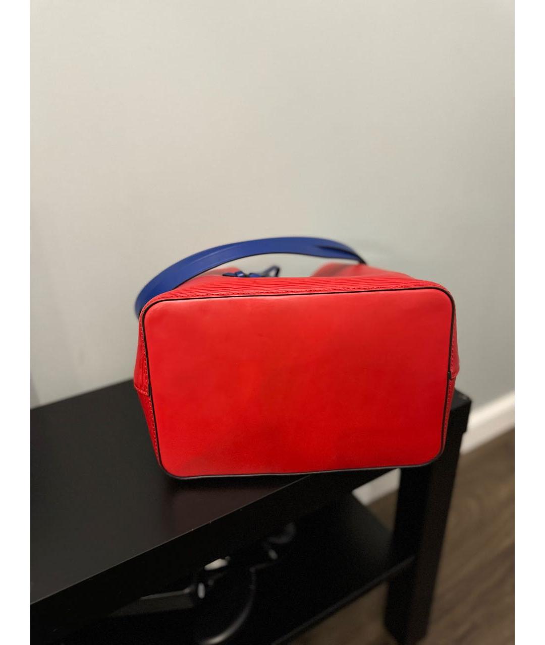 LOUIS VUITTON Красная кожаная сумка тоут, фото 6