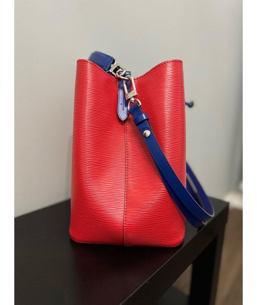 LOUIS VUITTON Красная кожаная сумка тоут, фото 5