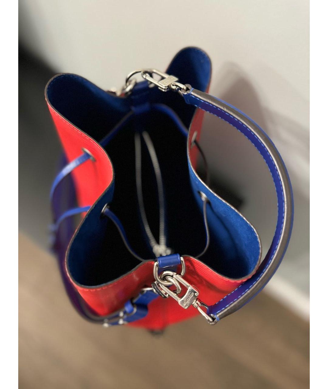 LOUIS VUITTON Красная кожаная сумка тоут, фото 7