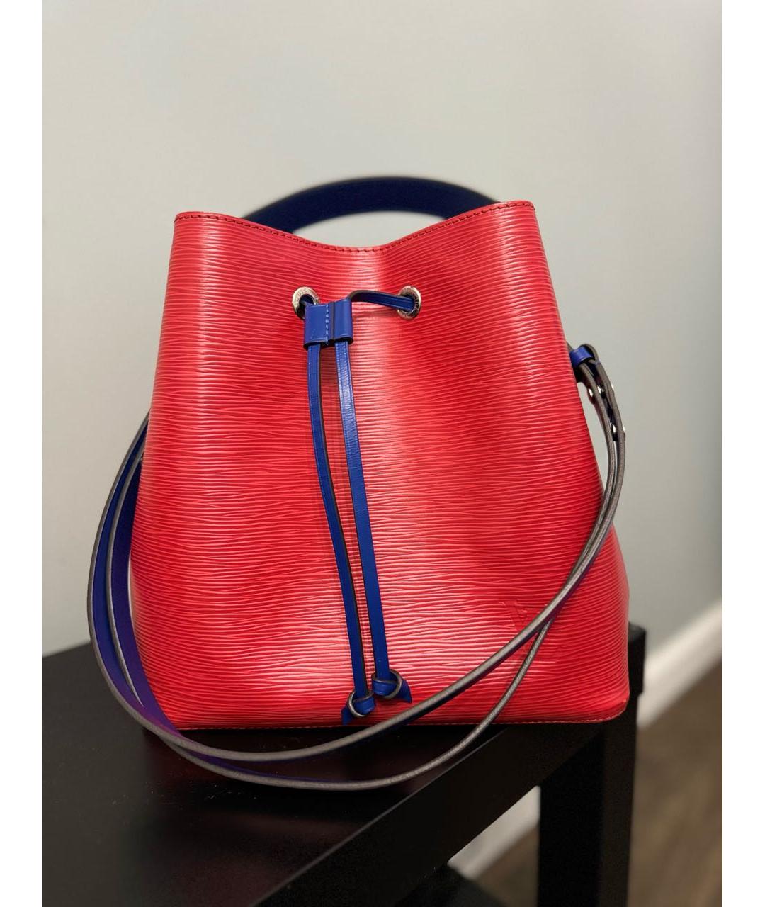 LOUIS VUITTON Красная кожаная сумка тоут, фото 9