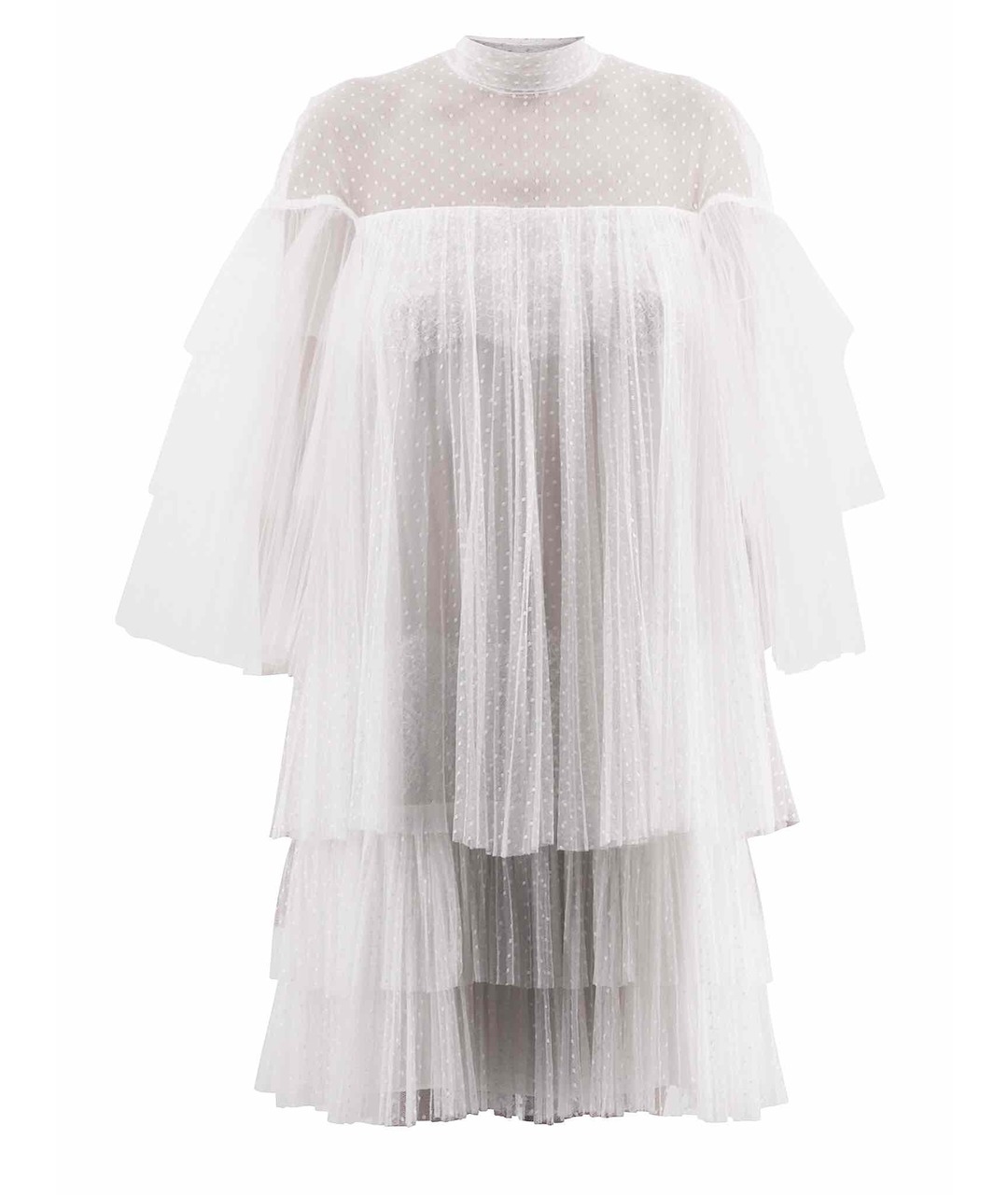 VALENTINO Белое кружевное повседневное платье, фото 1