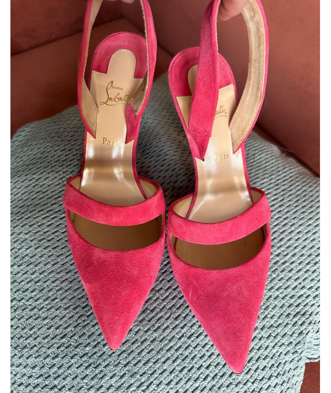 CHRISTIAN LOUBOUTIN Розовые замшевые туфли, фото 2