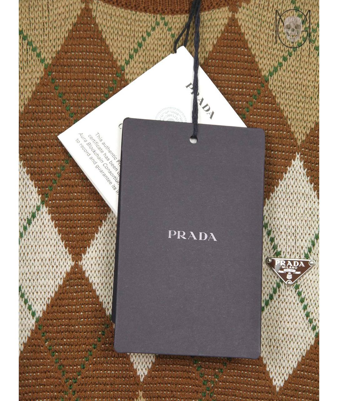 PRADA Коричневый шерстяной джемпер / свитер, фото 5