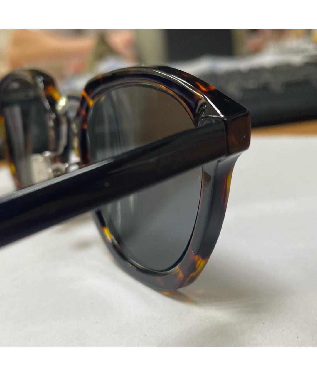 CHRISTIAN DIOR Коричневые пластиковые солнцезащитные очки, фото 5