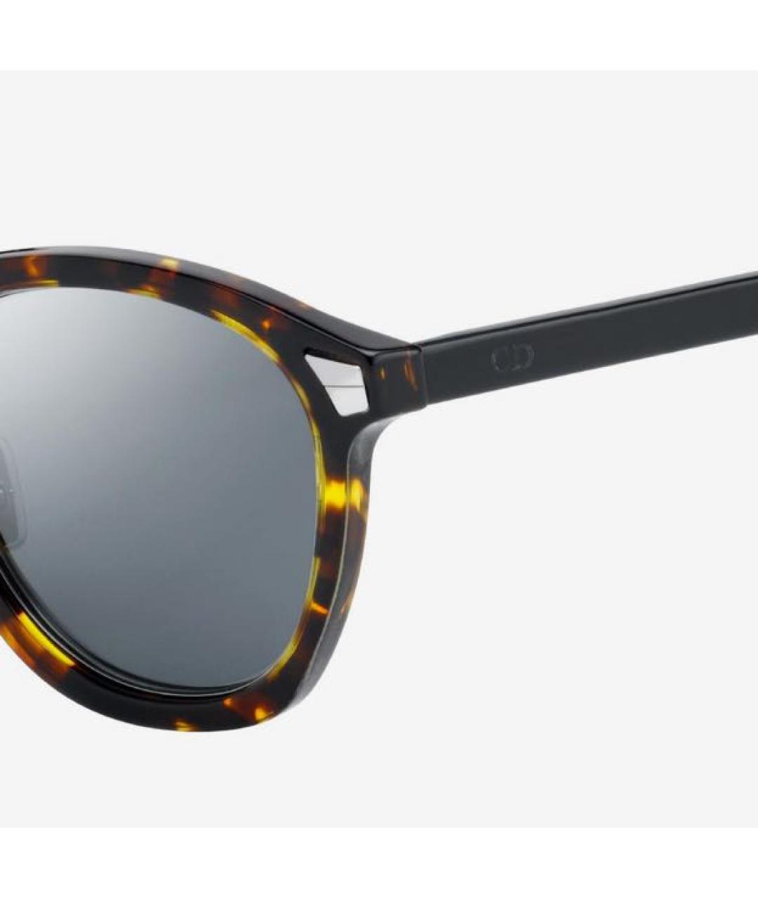 CHRISTIAN DIOR Коричневые пластиковые солнцезащитные очки, фото 3