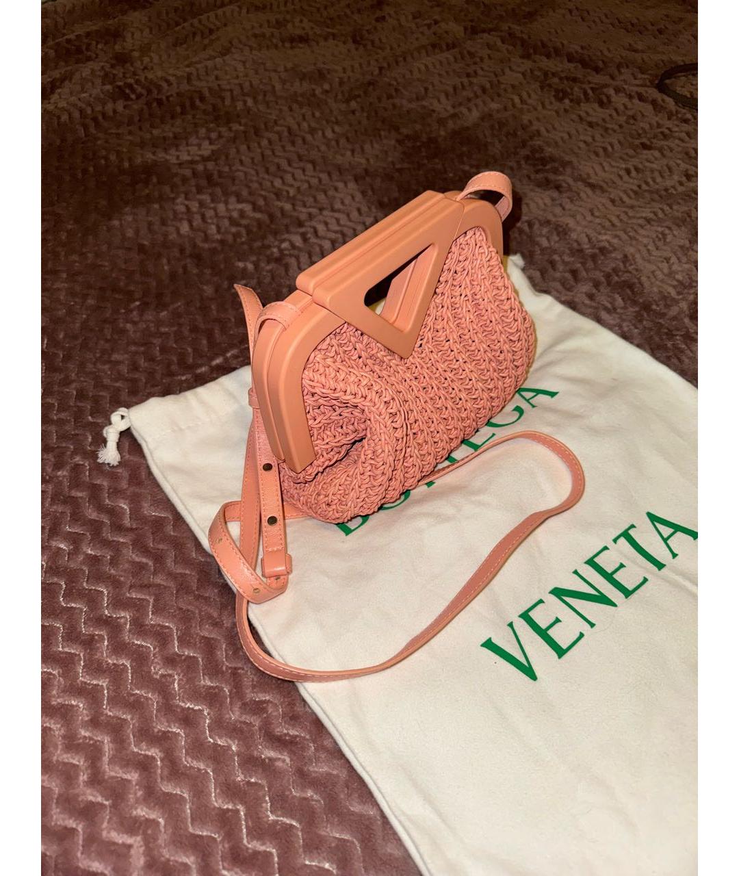 BOTTEGA VENETA Розовая кожаная сумка через плечо, фото 2