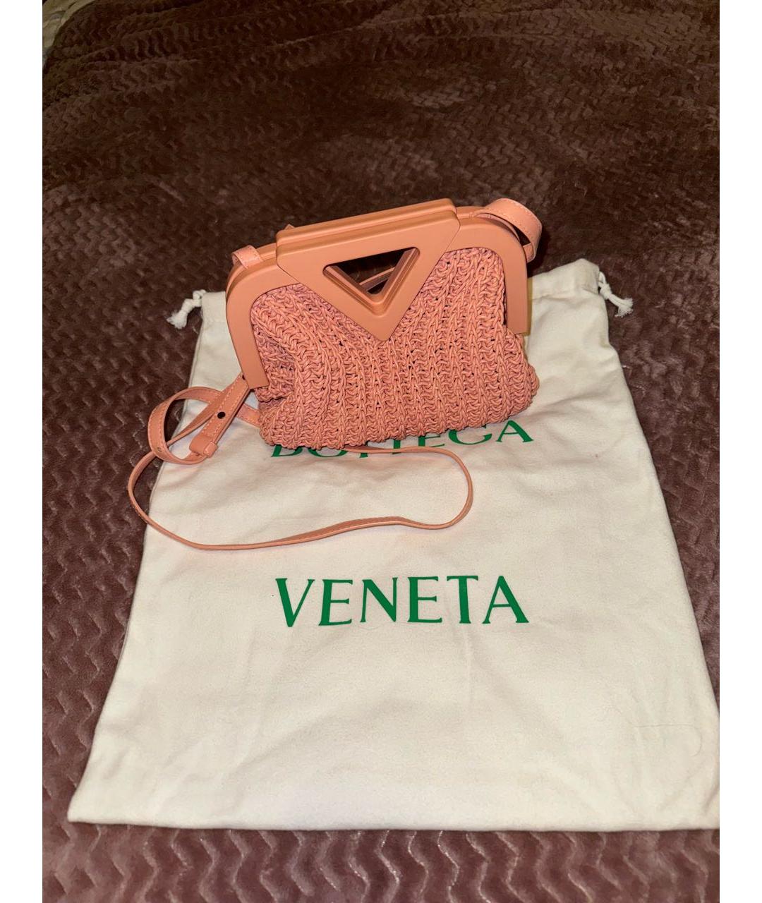 BOTTEGA VENETA Розовая кожаная сумка через плечо, фото 5