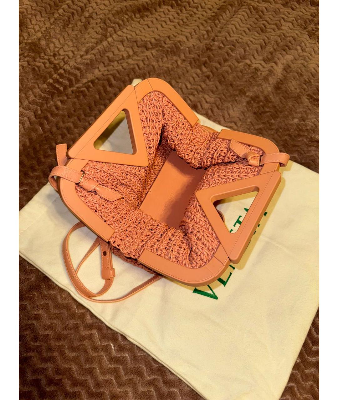 BOTTEGA VENETA Розовая кожаная сумка через плечо, фото 4