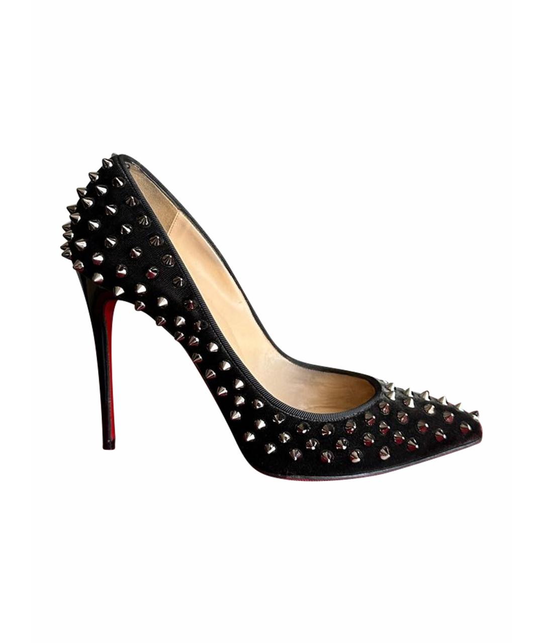 CHRISTIAN LOUBOUTIN Черные текстильные туфли, фото 1