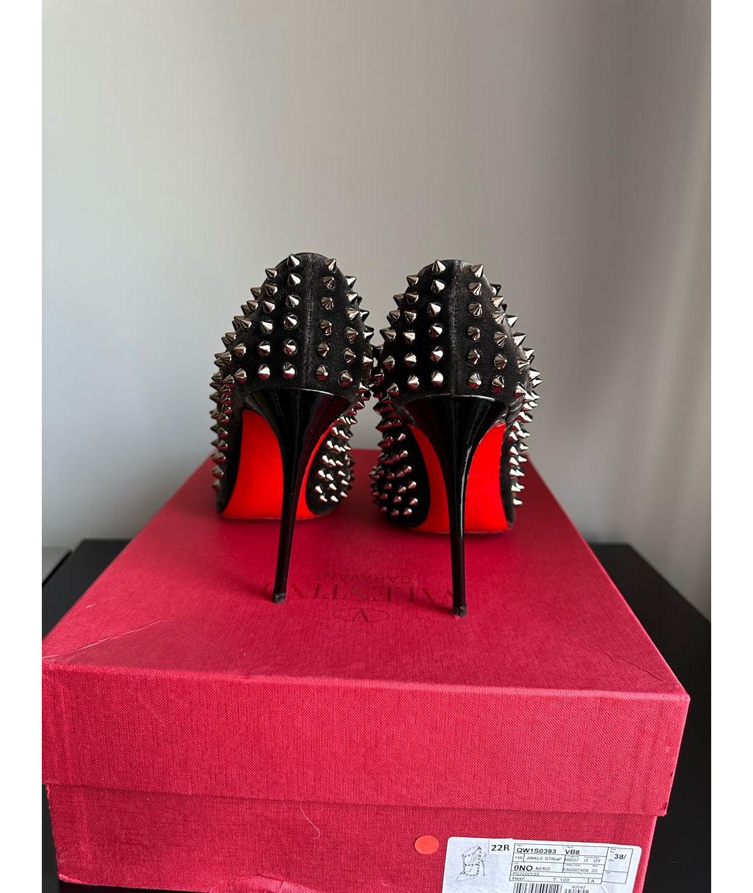 CHRISTIAN LOUBOUTIN Черные текстильные туфли, фото 3