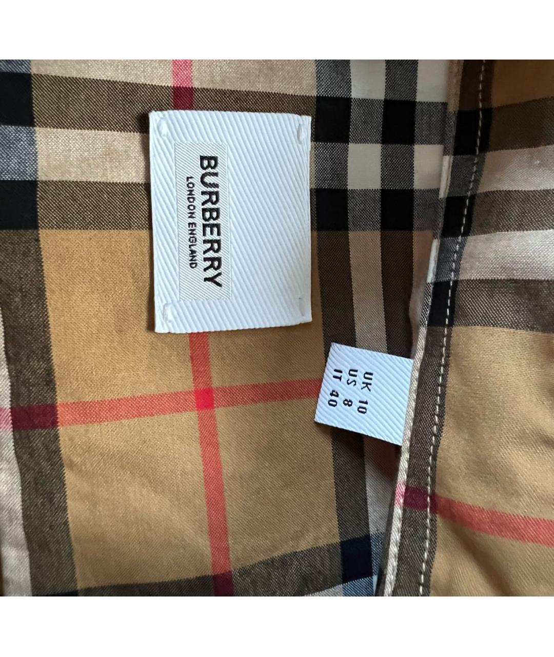 BURBERRY Коричневое хлопковое повседневное платье, фото 3