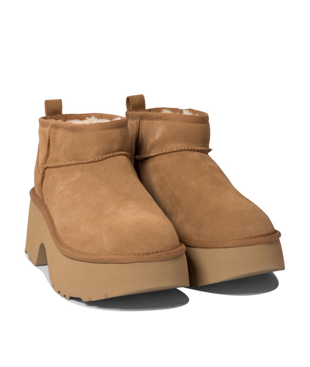 UGG AUSTRALIA Бежевые кожаные ботинки, фото 2