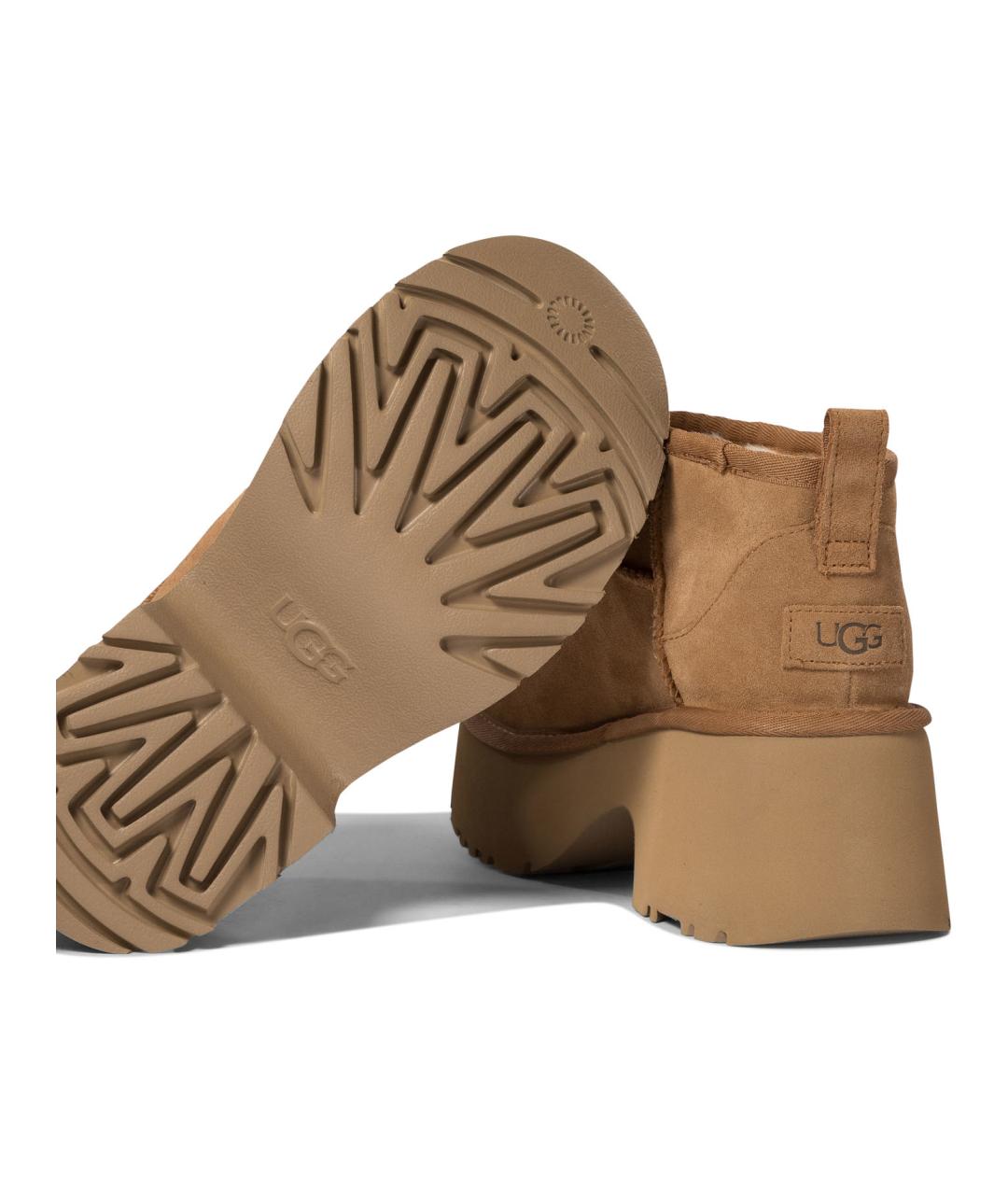 UGG AUSTRALIA Бежевые кожаные ботинки, фото 5