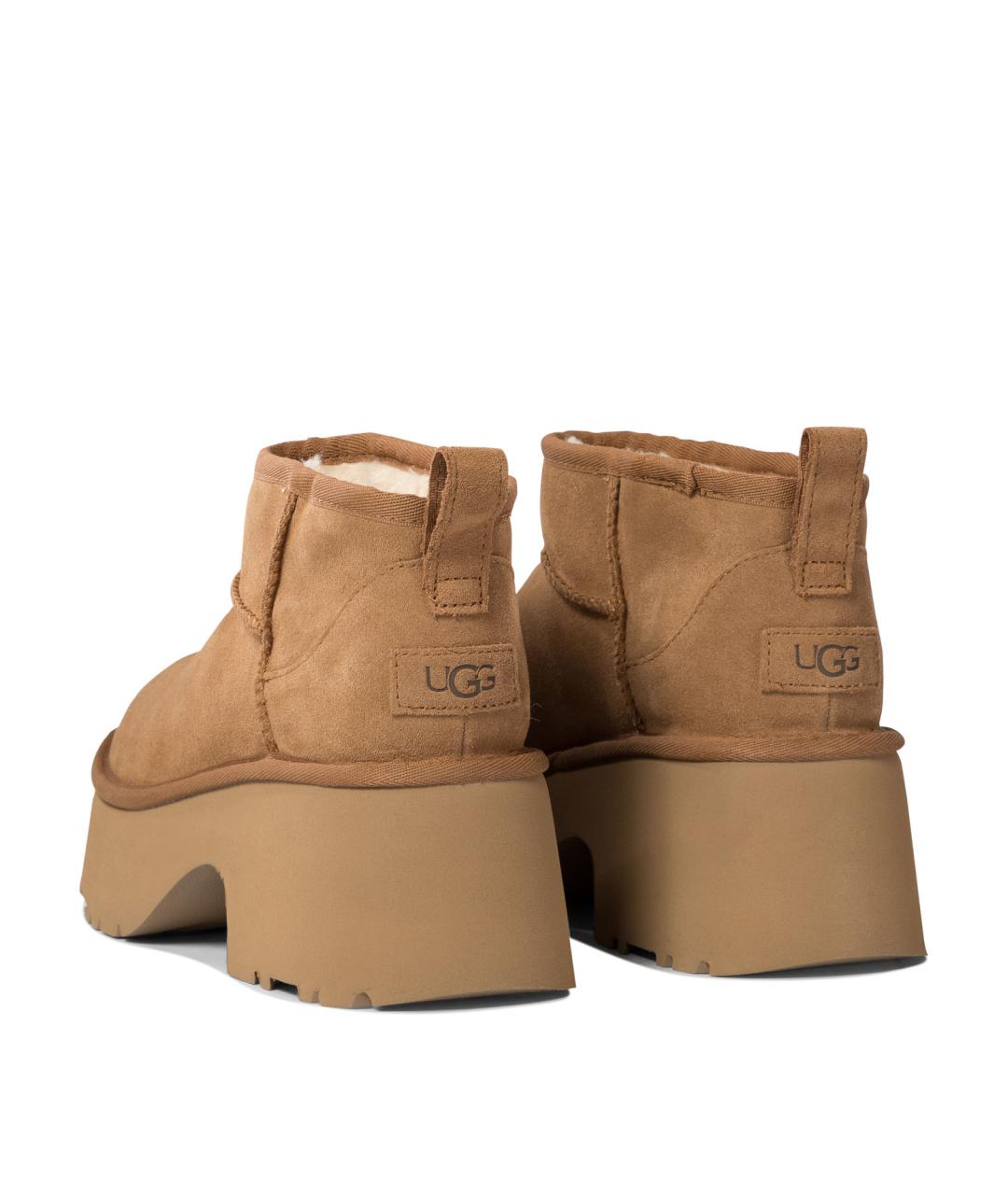 UGG AUSTRALIA Бежевые кожаные ботинки, фото 4