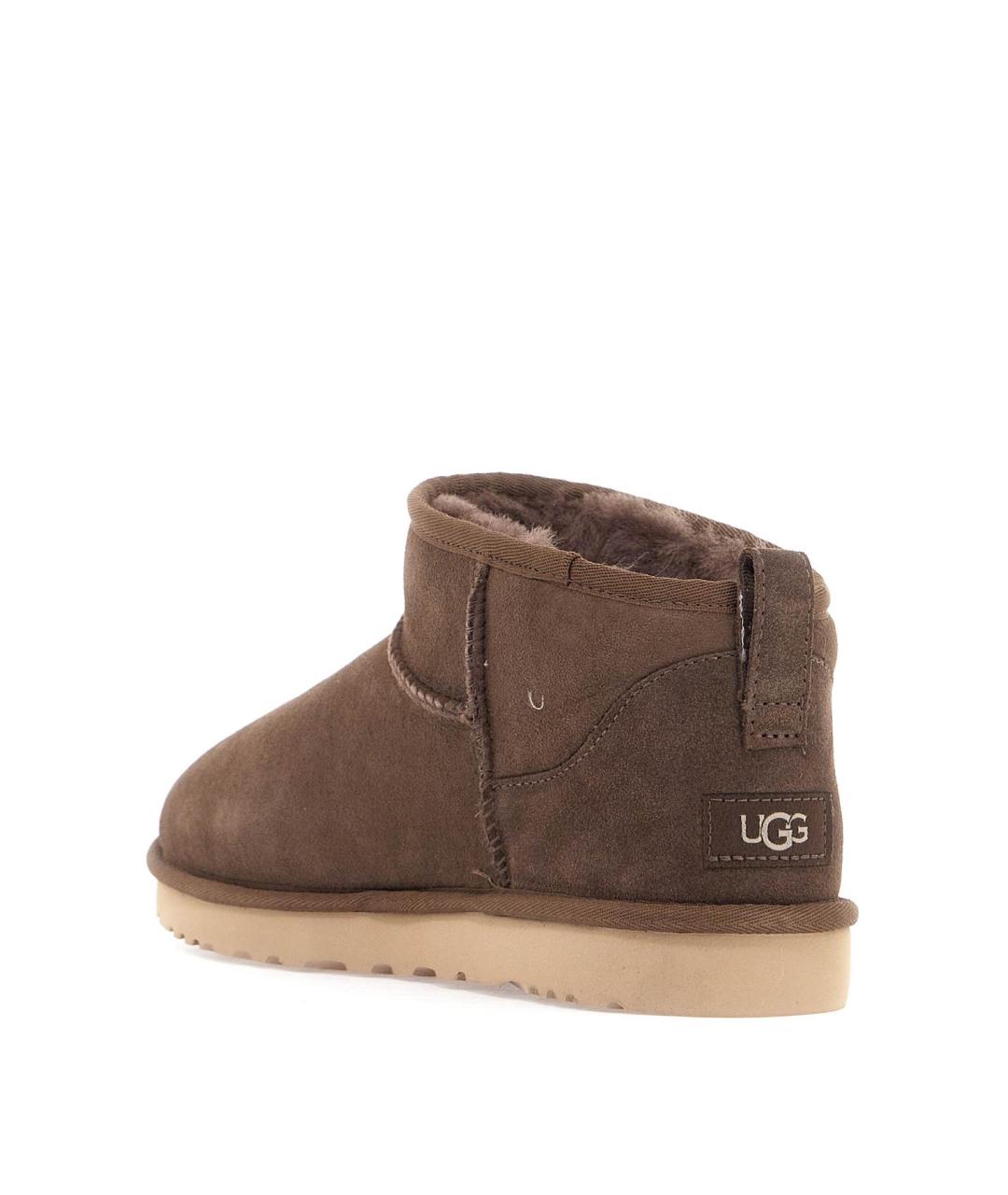 UGG AUSTRALIA Коричневые кожаные низкие ботинки, фото 4