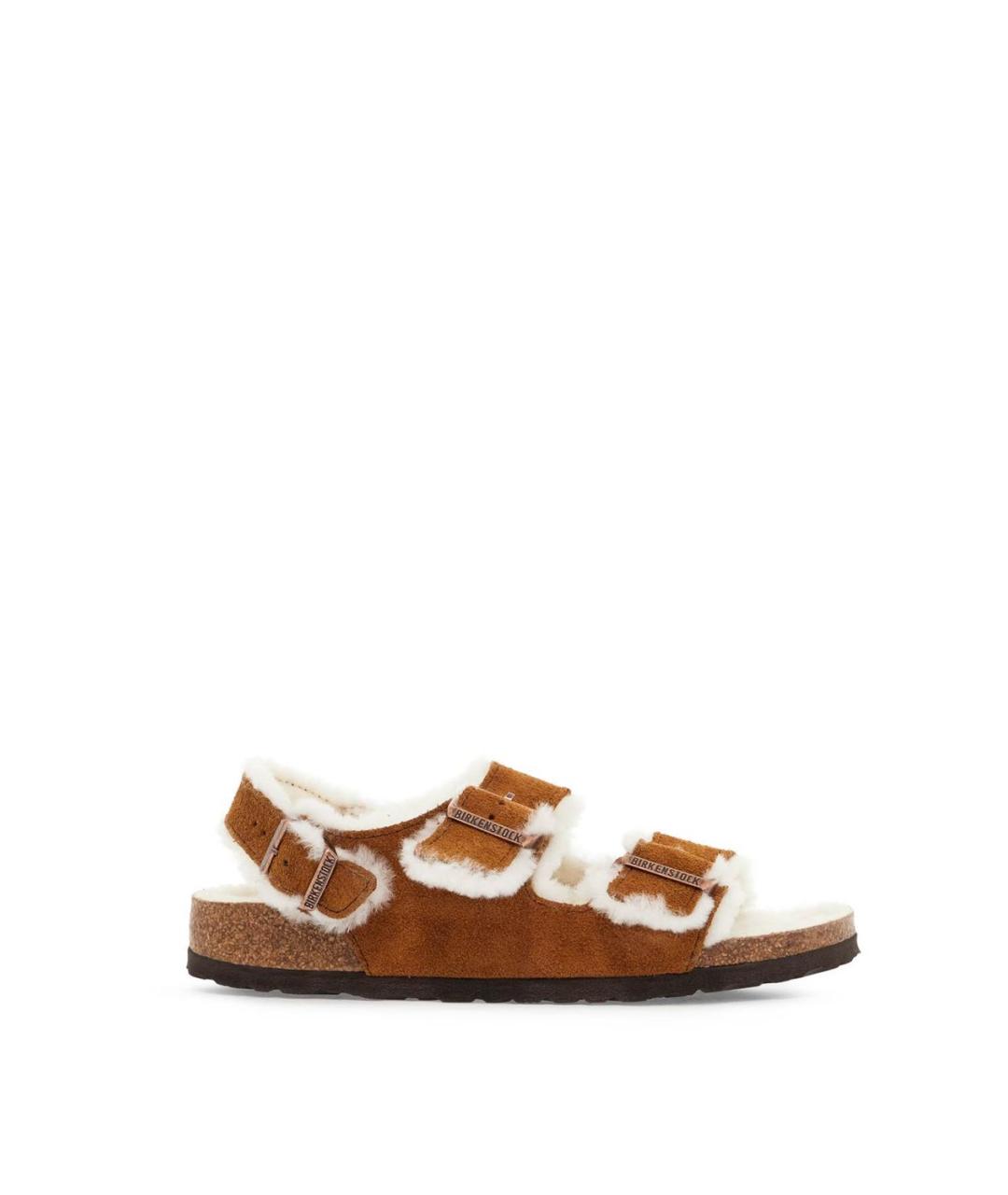 BIRKENSTOCK Коричневые кожаные сандалии, фото 1