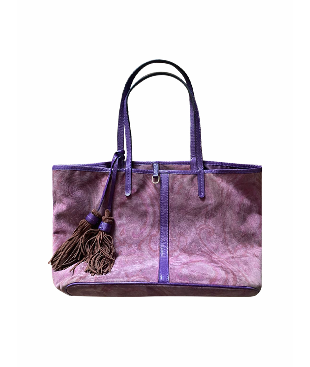 ETRO Фиолетовая замшевая сумка тоут, фото 1