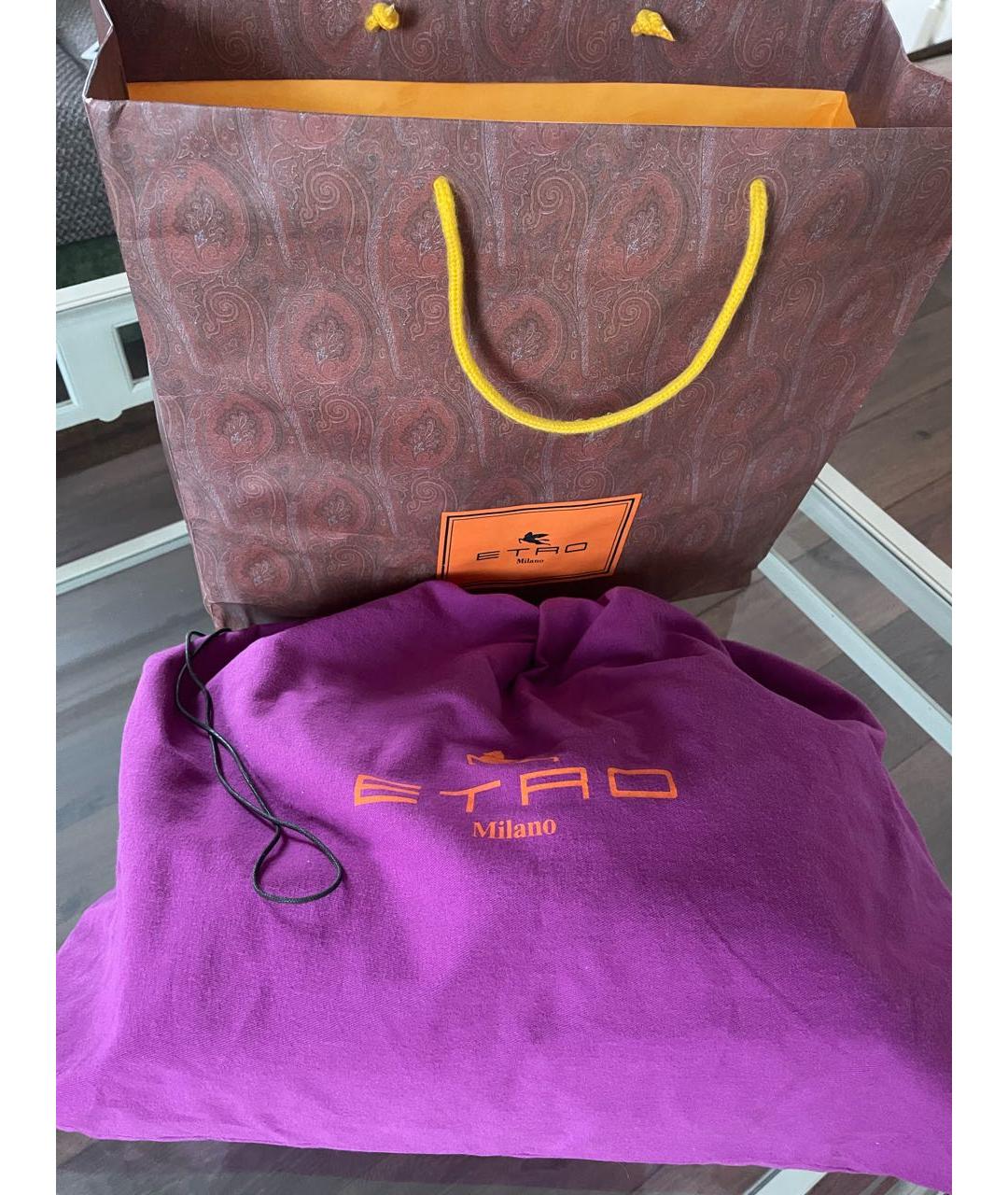 ETRO Фиолетовая замшевая сумка тоут, фото 7