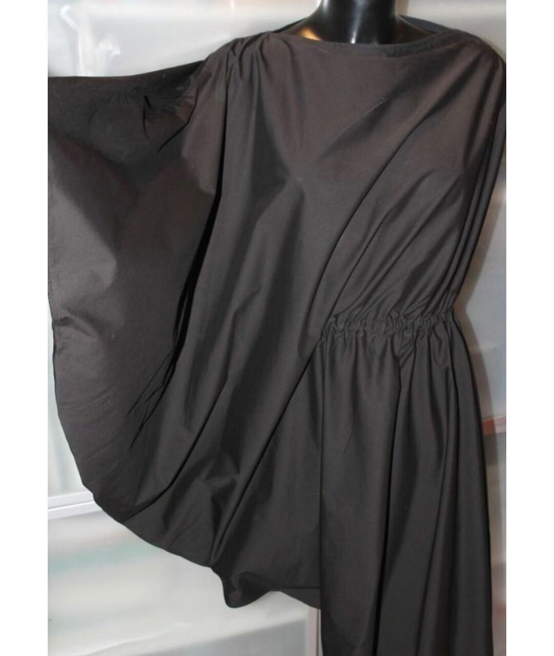 MAISON MARGIELA Черное хлопковое повседневное платье, фото 4
