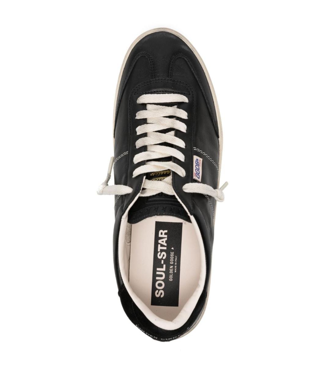 GOLDEN GOOSE DELUXE BRAND Черные кожаные низкие кроссовки / кеды, фото 2