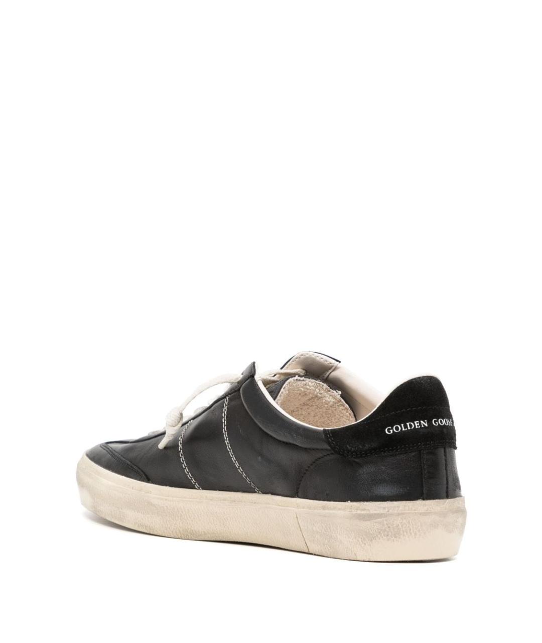 GOLDEN GOOSE DELUXE BRAND Черные кожаные низкие кроссовки / кеды, фото 3