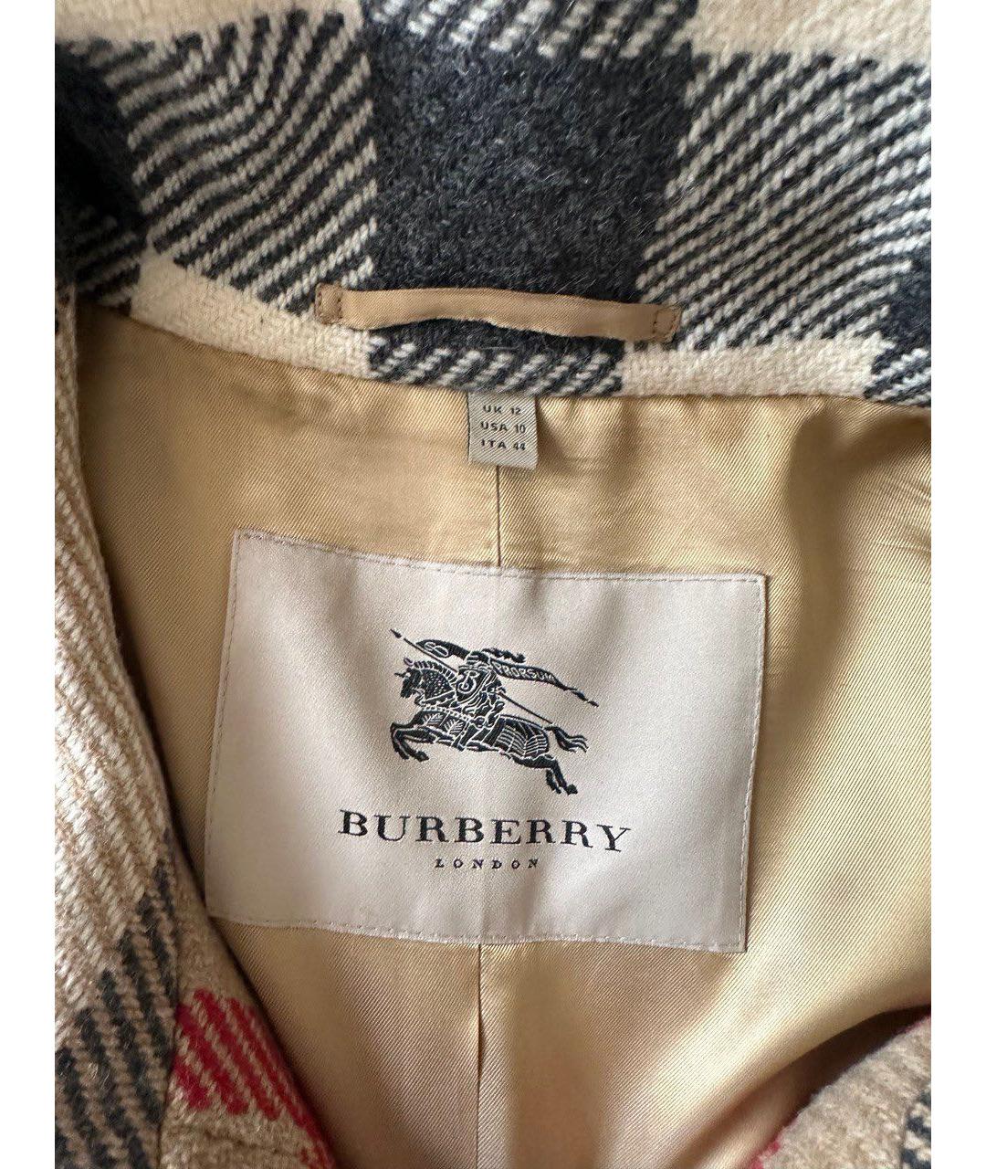 BURBERRY Мульти шерстяное пальто, фото 3