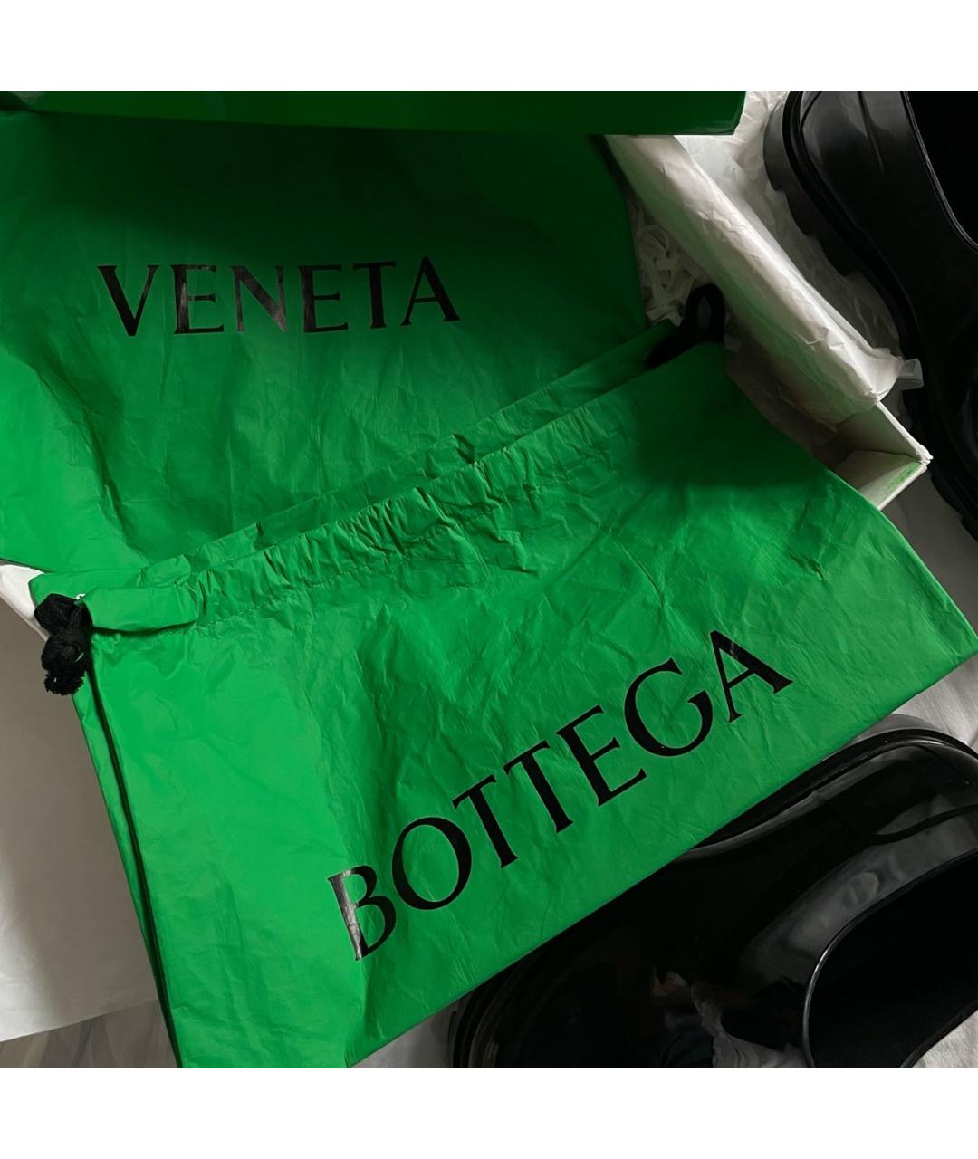 BOTTEGA VENETA Черные резиновые полусапоги, фото 4