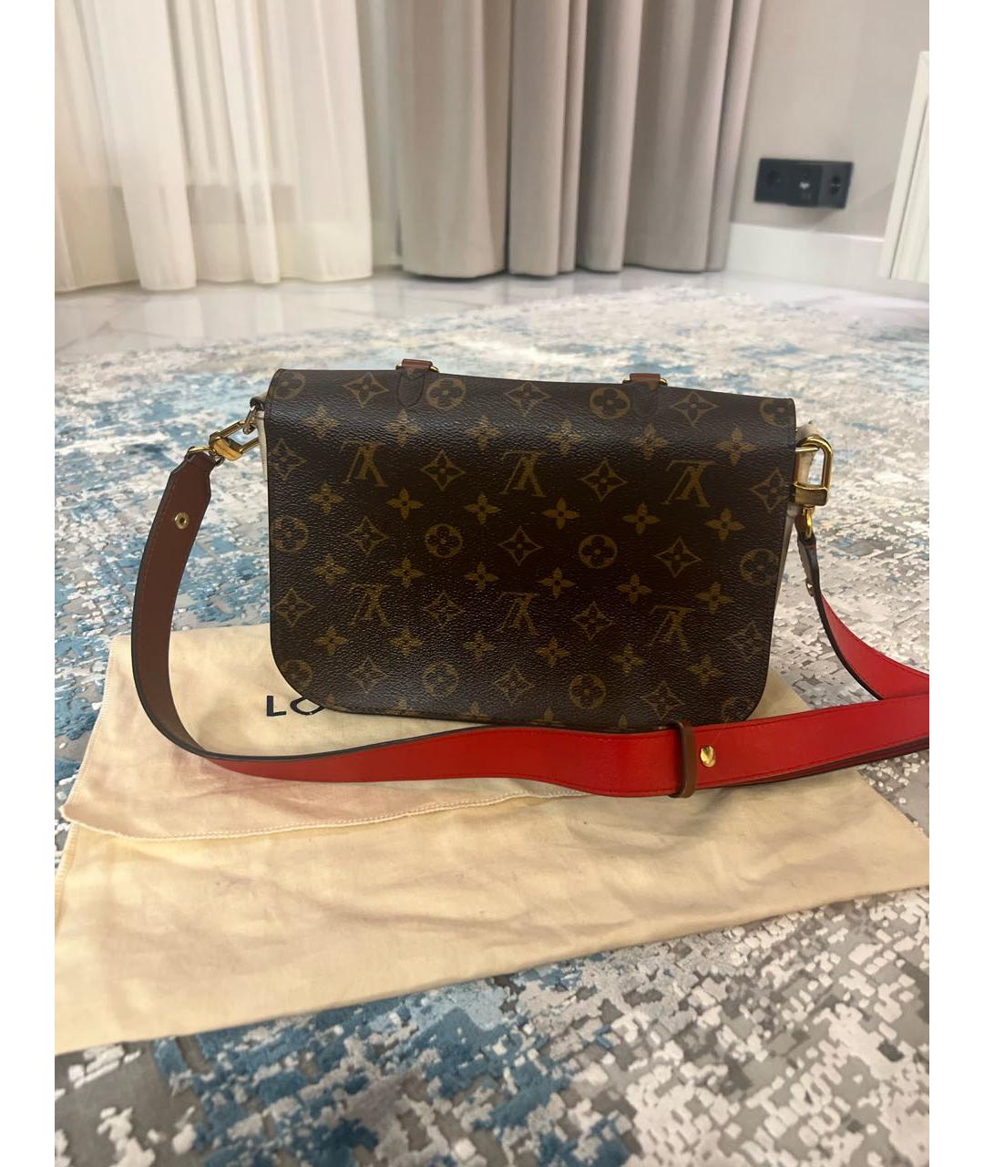 LOUIS VUITTON Коричневая кожаная сумка через плечо, фото 3