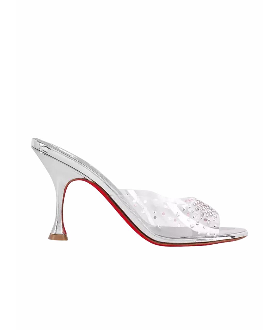 CHRISTIAN LOUBOUTIN Серебряные мюли, фото 1