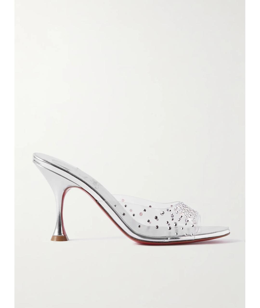 CHRISTIAN LOUBOUTIN Серебряные мюли, фото 9