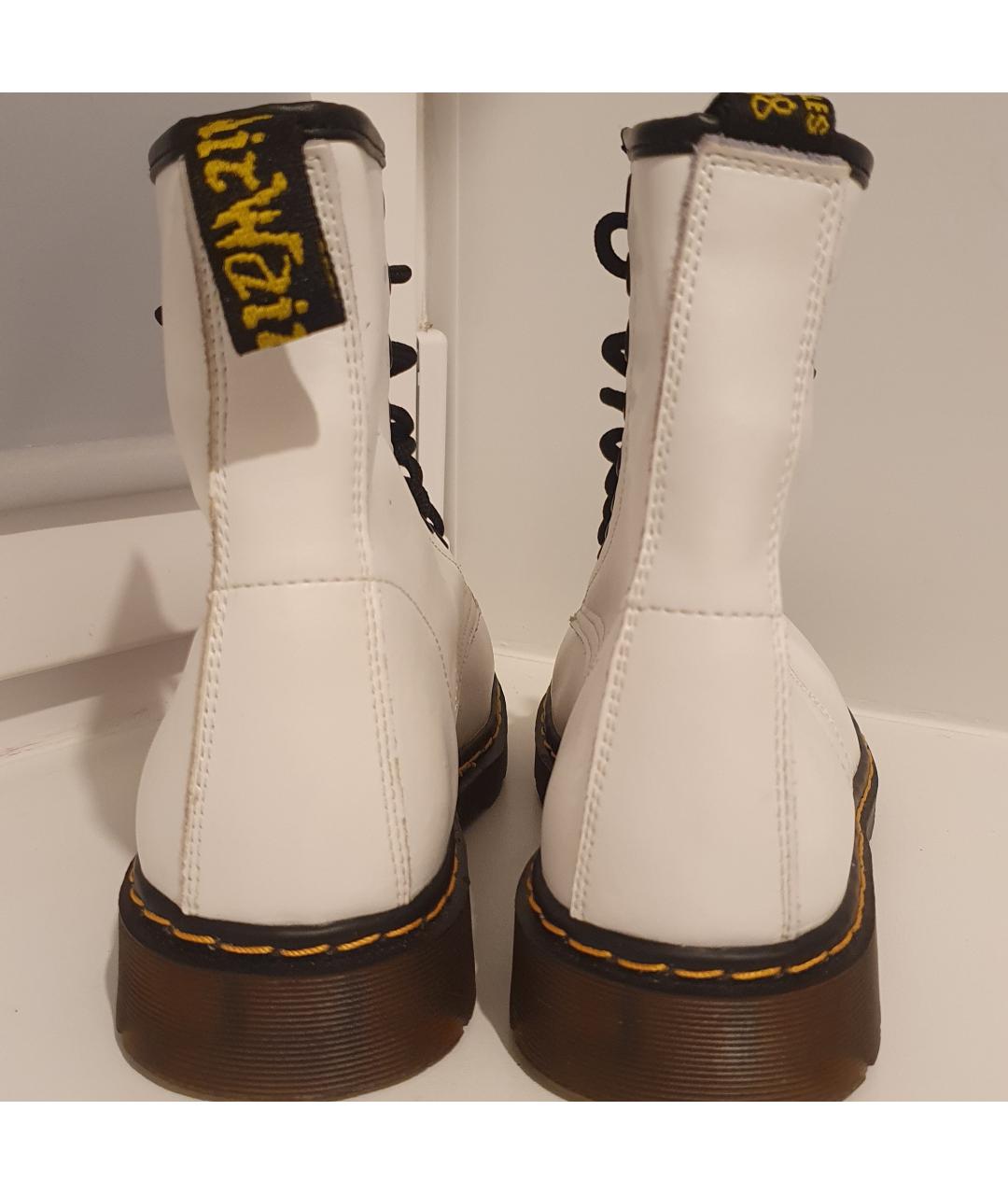 DR. MARTENS Белые кожаные ботинки, фото 4