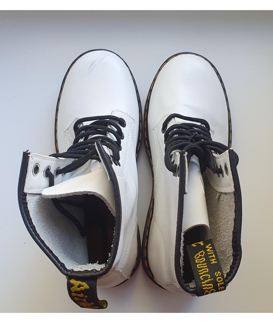 DR. MARTENS Белые кожаные ботинки, фото 3