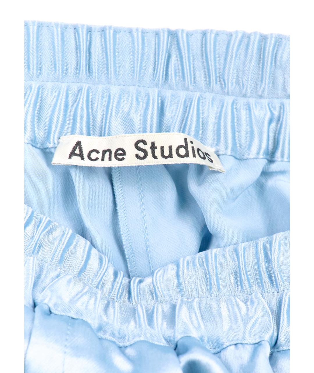 ACNE STUDIOS Голубые ацетатные брюки широкие, фото 3