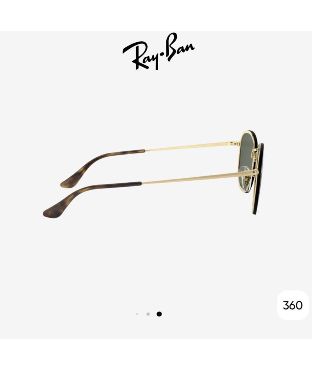 RAY BAN Черные металлические солнцезащитные очки, фото 3