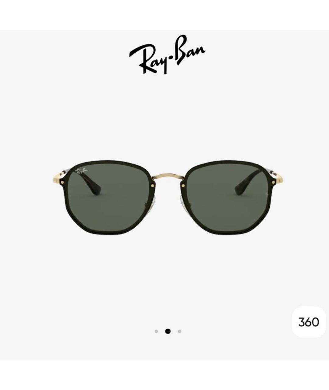 RAY BAN Черные металлические солнцезащитные очки, фото 5