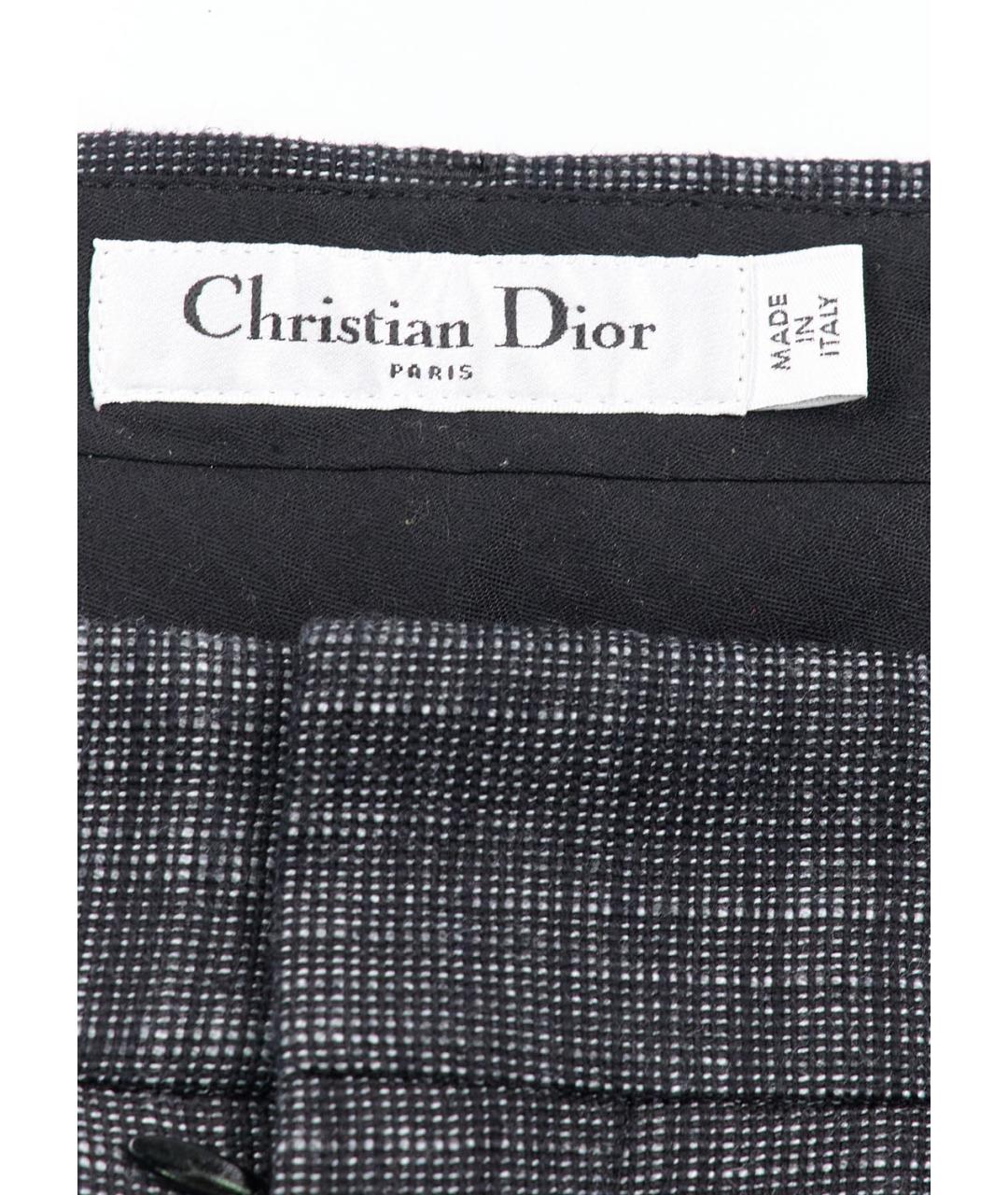 CHRISTIAN DIOR Серые хлопковые брюки широкие, фото 3