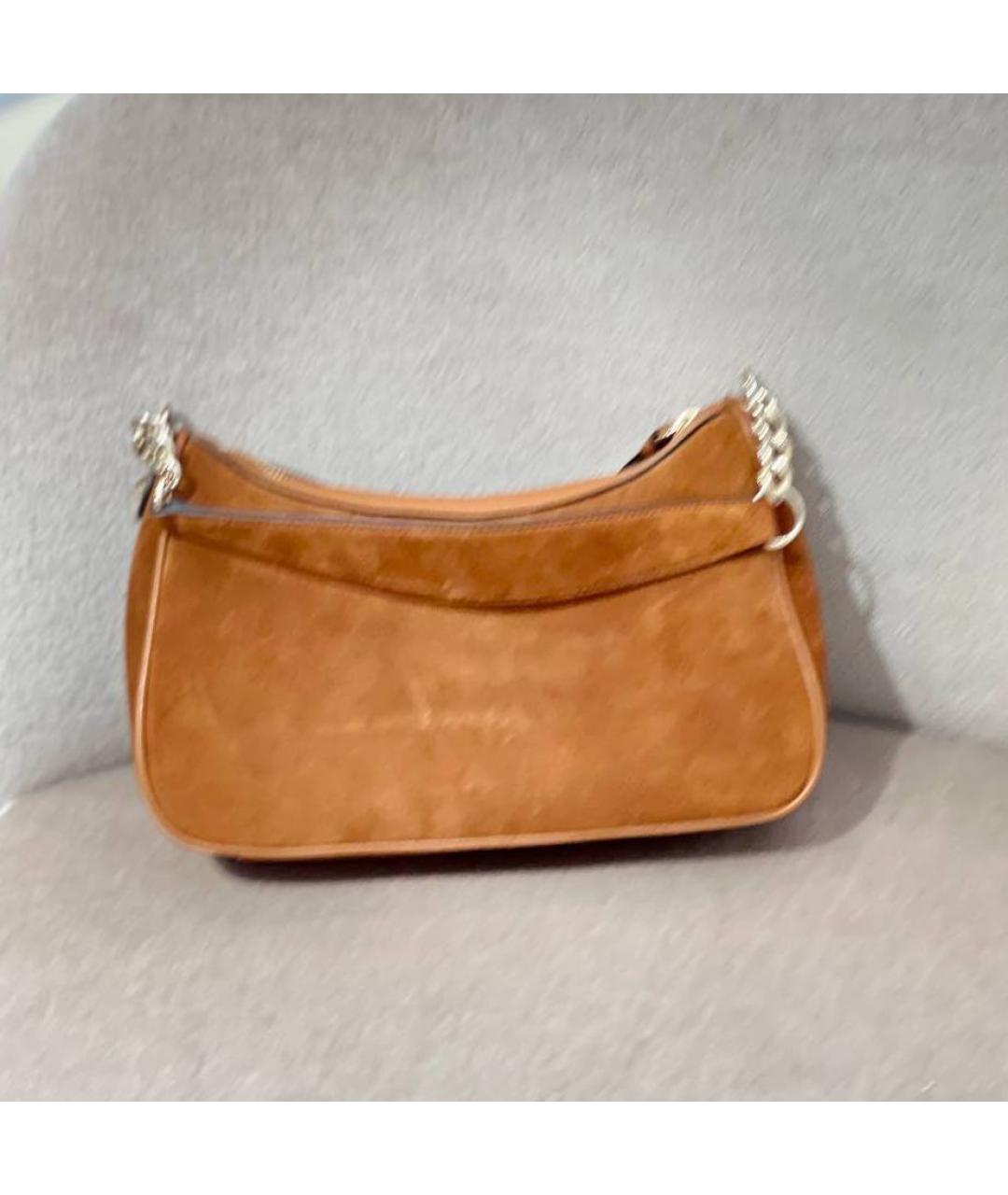 JIMMY CHOO Коричневая замшевая сумка с короткими ручками, фото 3