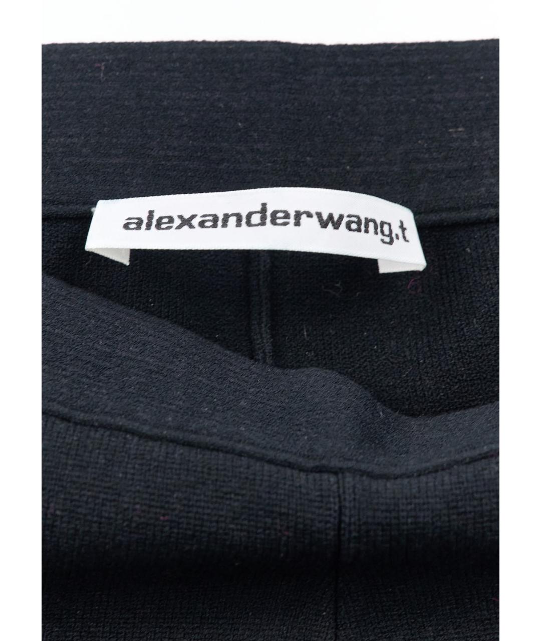 T BY ALEXANDER WANG Черные вискозные брюки широкие, фото 3