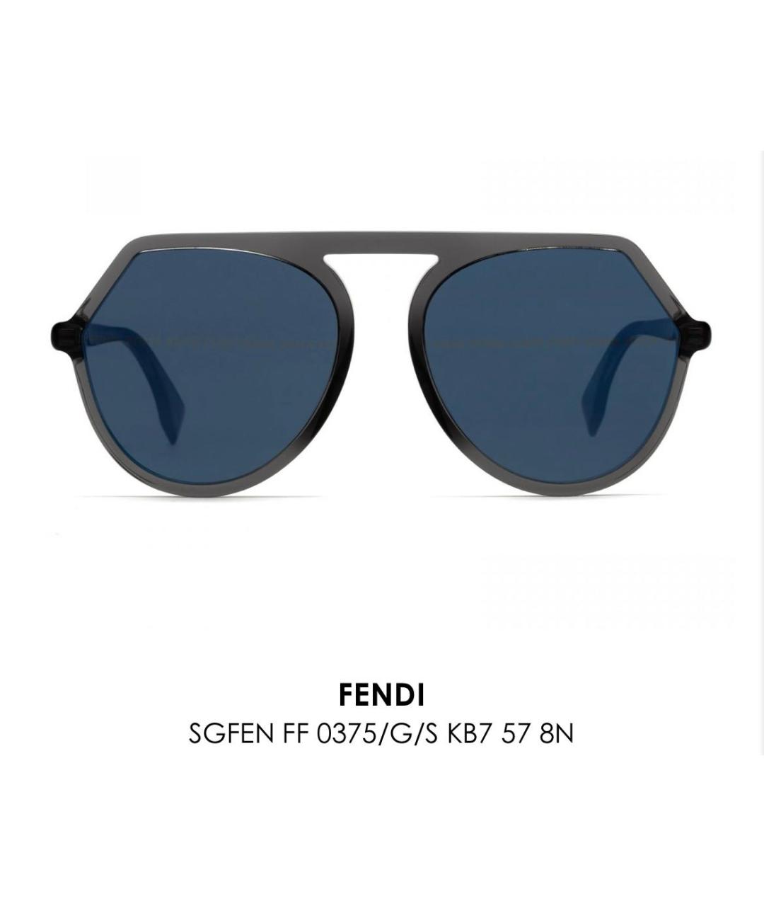FENDI Темно-синие пластиковые солнцезащитные очки, фото 7