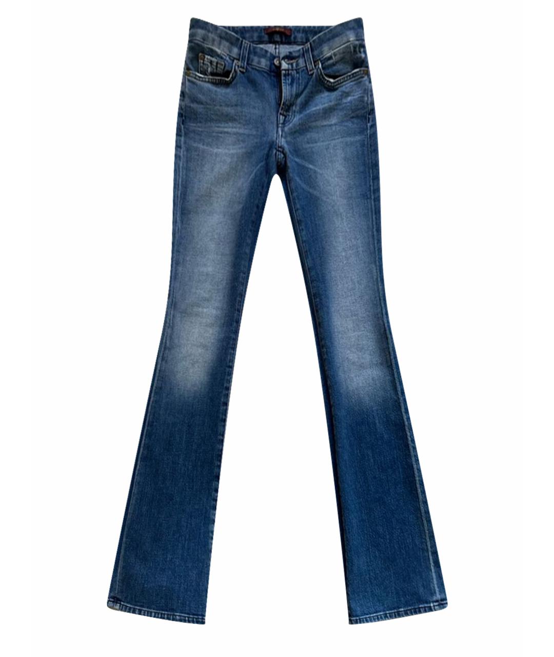 7 FOR ALL MANKIND Синие хлопко-эластановые джинсы клеш, фото 1